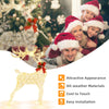Lighted standing reindeer with 120 LED bulbs, waterproof tinsel, and anti-rust frame for festive Christmas decoration.