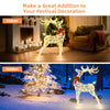 Lighted standing reindeer with 120 LED bulbs, perfect for indoor or outdoor Christmas decoration.