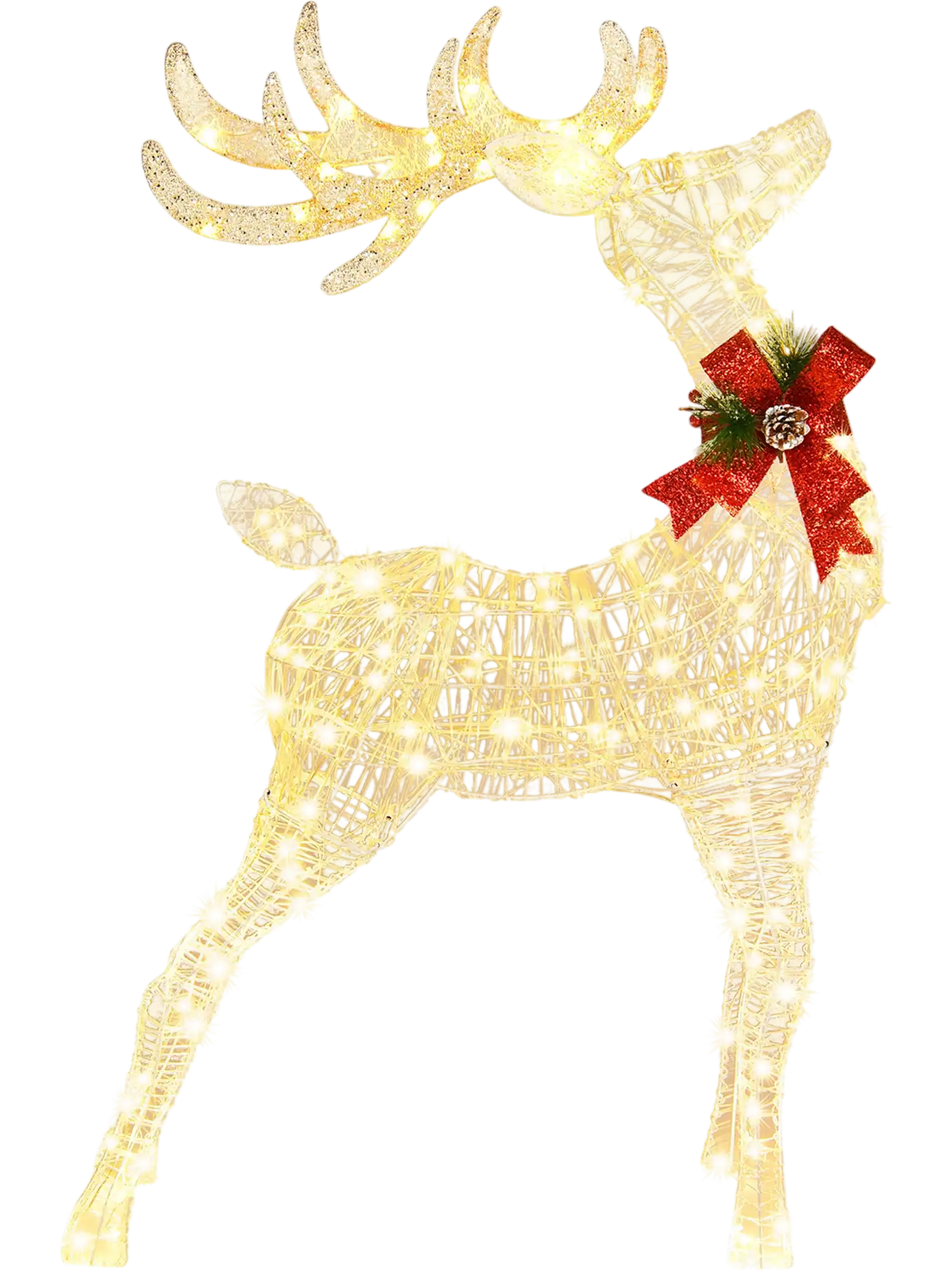 Costway Lighted Standing Reindeer Christmas Decoration 68159402 New