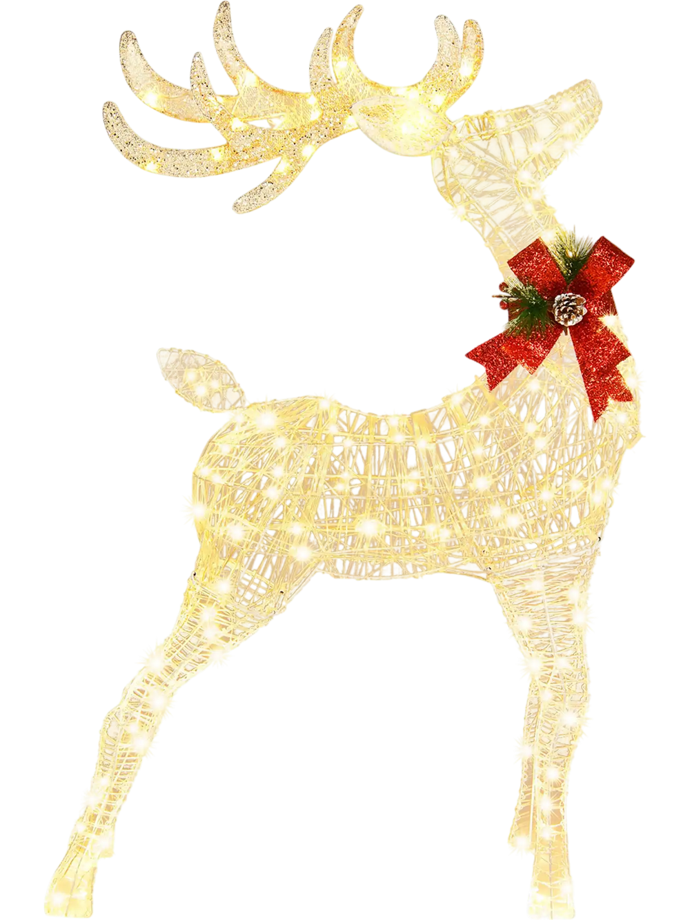 Lighted Standing Reindeer with Stakes for Christmas Decoration