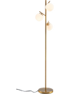 Three-globe floor lamp in gold with glass shades and foot switch, perfect for adding elegance to any corner of your.