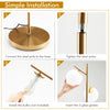 3-globe floor lamp assembly steps showing steel pole connection, weighted base, and glass globes for stylish decor.