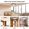 Modern 24W LED ceiling light with wood pattern and metal frame, ideal for bedroom, living room, and hallway use.