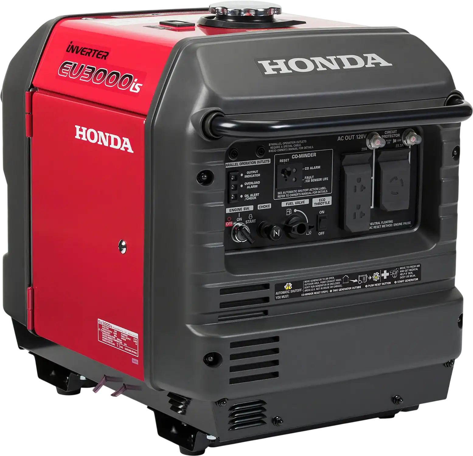 Honda EU3000iS Generator 2800W/3000W Gas Inverter 30A Low THD CO Detection Electric Start Manufacturer Reconditioned