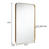 Rectangular 32"x20" wall-mounted mirror with a golden metal frame, perfect for bathrooms or living rooms.