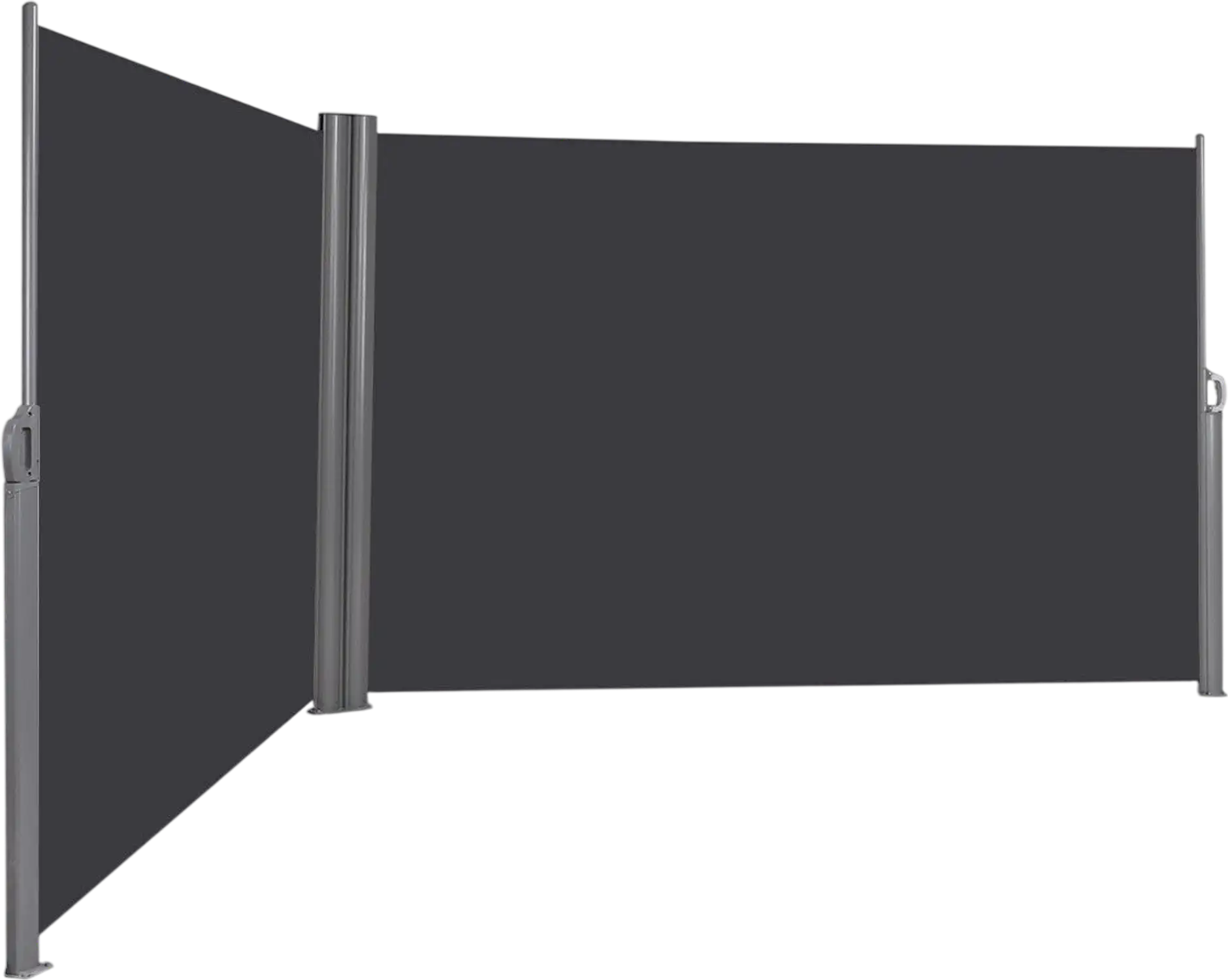 Costway Patio Retractable Double Folding Side Awning Screen Divider 237 x 63