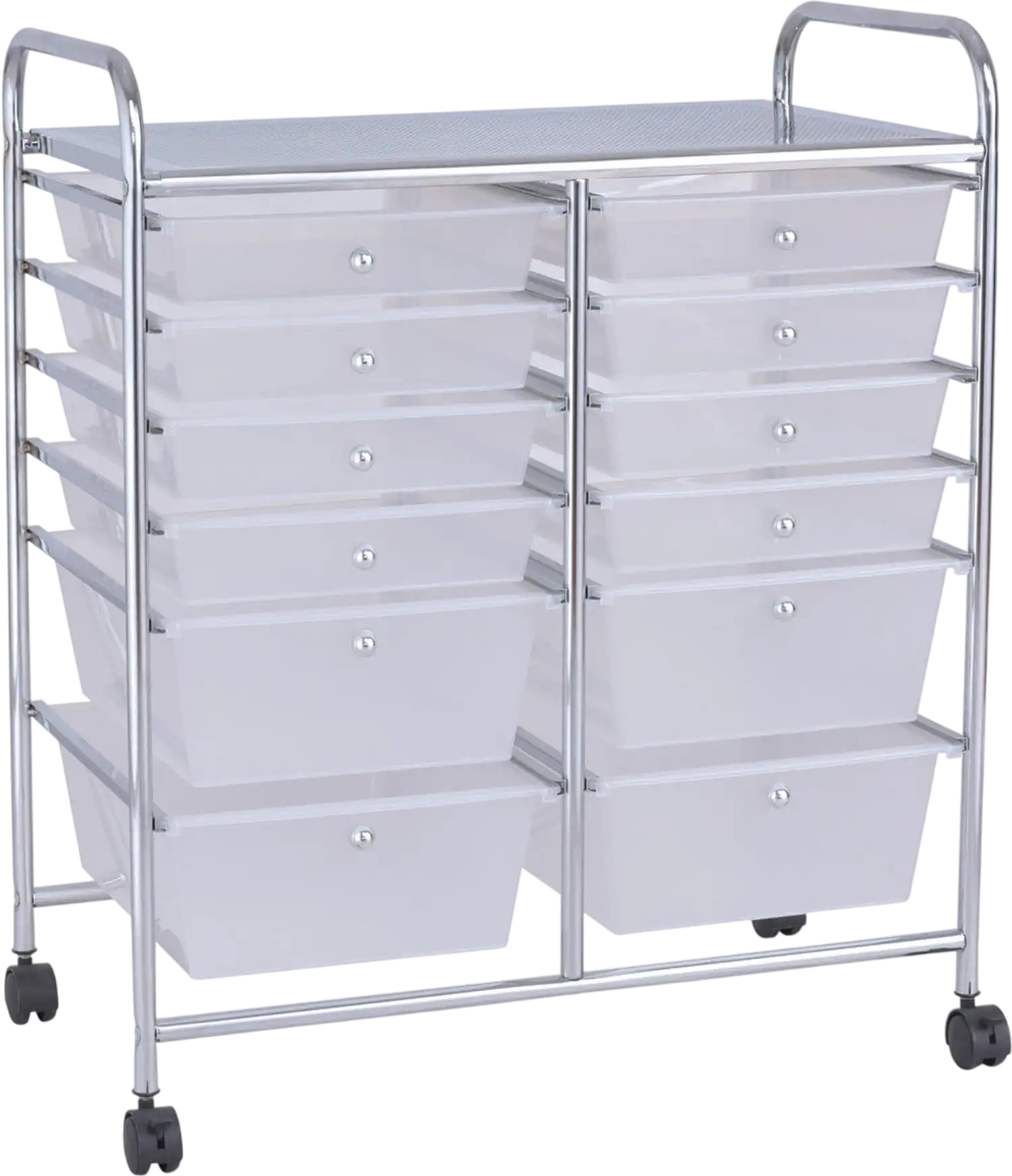 Costway 12-Drawer Rolling Storage Cart Lockable Wheels 17984236 New