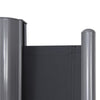 Detail view of the top edge of the 237 x 63 inch patio retractable double folding side awning screen divider in gray.