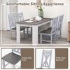 Gray farmhouse chair set of 2 with rubber wood frame and hollowed backrest, perfect for stylish dining spaces.