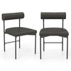 Faux Leather Upholstered Kitchen Side Chair Set of 2 with Curved and Padded Backrest-Gray - Gallery View 1 of 1