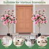 Faux wedding flower plant featuring lifelike pink magnolia flowers and sturdy multi-branch trunk, ideal for elegant.