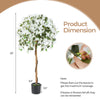 4.5 feet artificial azalea tree with 576 flowers, featuring a realistic trunk and cement pot for stable indoor.