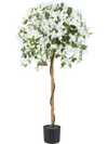 4.5 feet artificial azalea tree with white flowers and a cement pot, perfect for indoor decoration and maintenance-free.