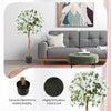 4.5 feet artificial azalea tree with cement pot, featuring 288 leaves and 576 flowers for a vibrant indoor decoration.