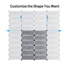 12-cube DIY portable plastic shoe rack with transparent doors, customizable shapes for versatile home organization.