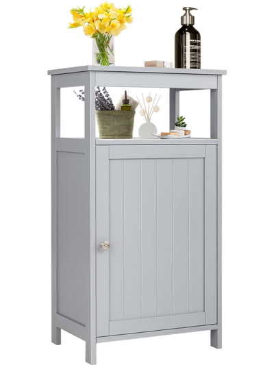 Costway Bathroom Wooden Floor Cabinet Multifunction Storage Rack 41925830 New
