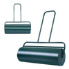 Tow lawn roller with U-shaped handle, 36 x 12 inches, water-filled for leveling gardens and patios, lightweight steel.