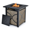 25-inch propane fire pit table with lid, 40,000 BTU, smokeless design, ideal for outdoor patio and backyard use.