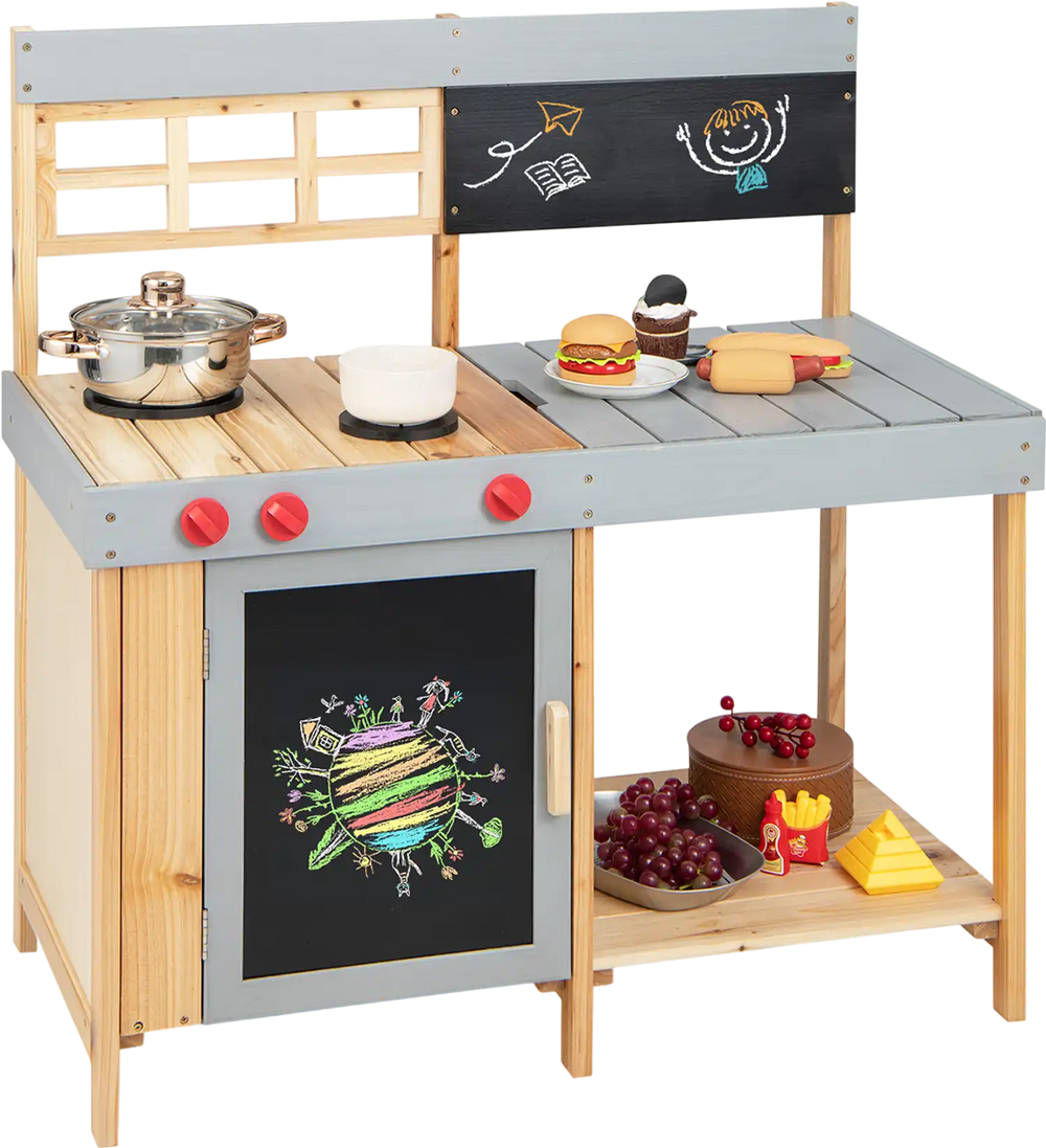 Outdoor Kid's Mud Kitchen Set with Detachable Water Box for Toddlers Over 3