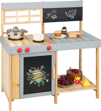 Costway Outdoor Kids Mud Kitchen Playset Detachable Water Box 83621597 New