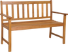 2-Person Outdoor Acacia Wood Bench with Backrest