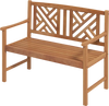 2-Person Wooden Outdoor Bench with Cozy Armrest and Backrest