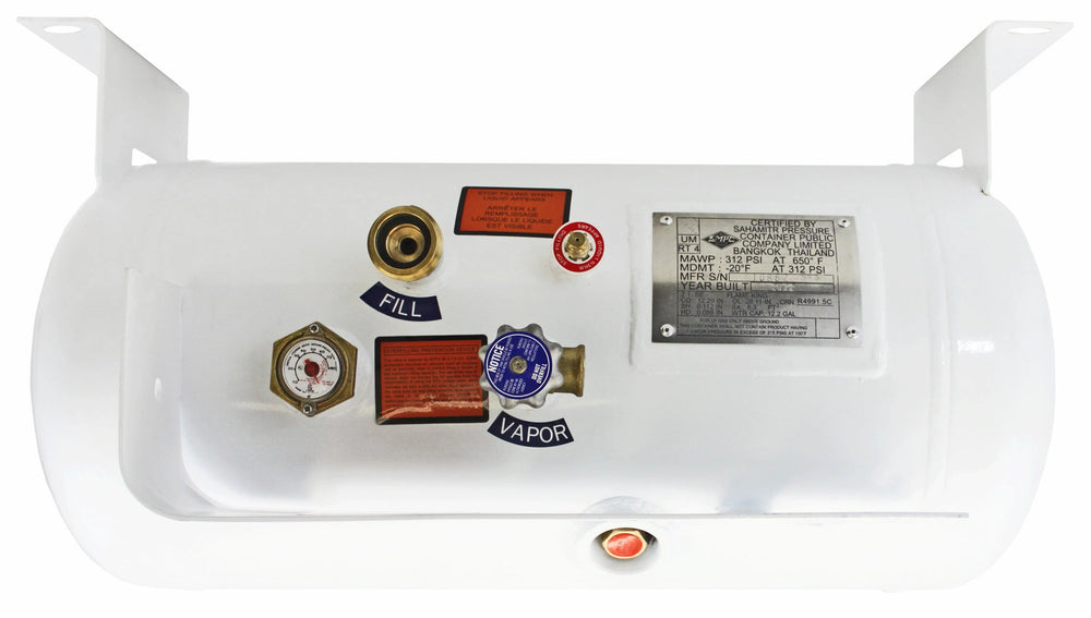 Flame King RV Propane Tank 12.2 Gal. Horizontal ASME 28" x 12" New