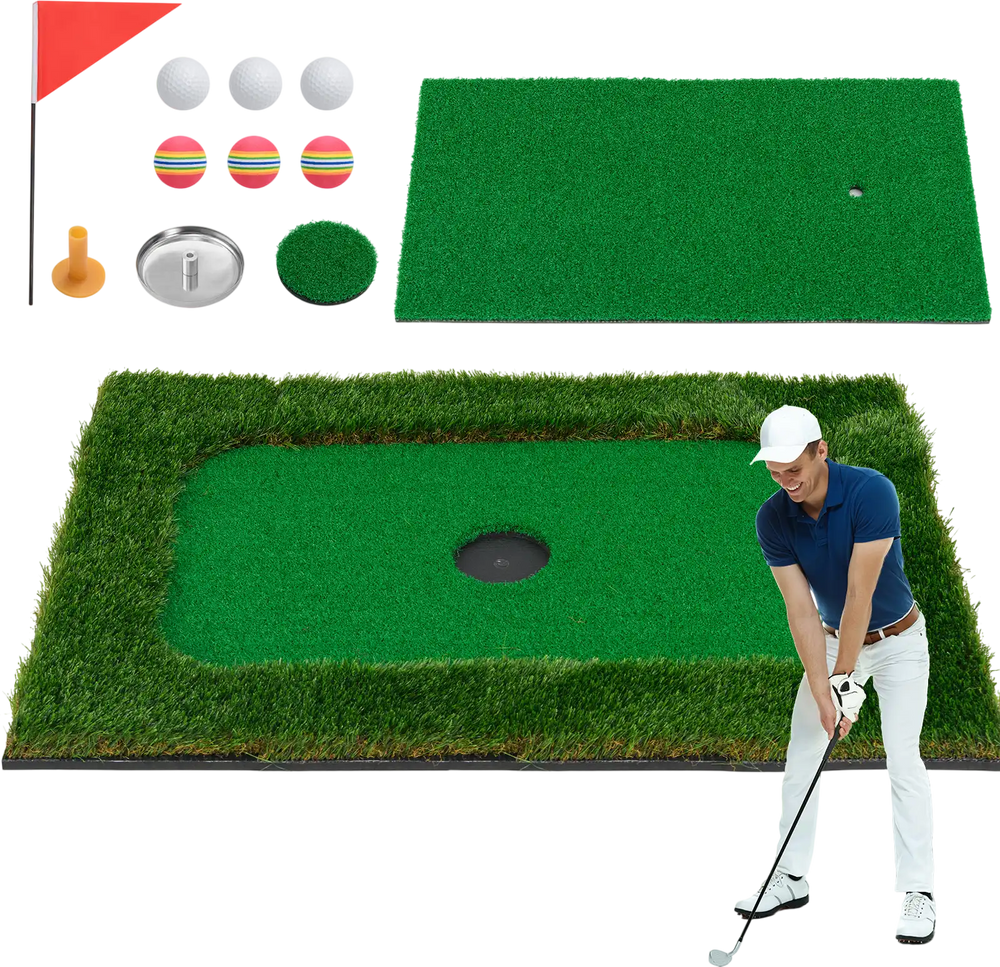 Floating Golf Green for Pool with 6 Golf Balls and Golf Flag