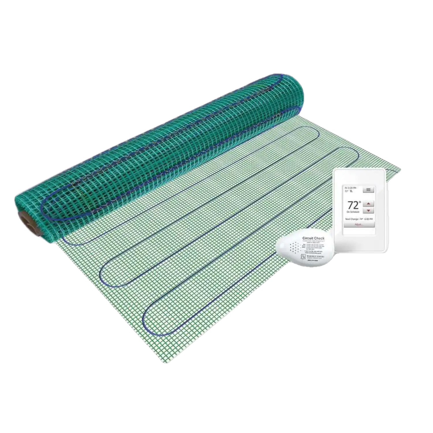 WarmlyYours TRT120-KIT-OT-3.0x08 Floor Heating Kit Tempzone Flex Roll Plus Touch Screen Thermostat 120V New