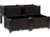 Elevated brown planter box set of 4 made from HDPE, ideal for growing herbs and vegetables in your garden or patio.