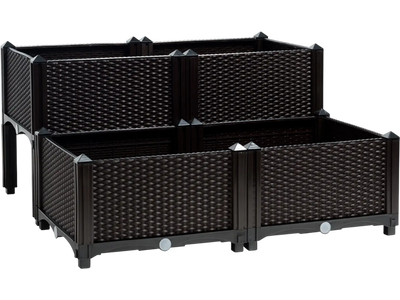 Costway Set of 4 Elevated Raised Garden Planter Boxes 43125679 New