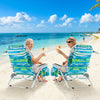 Foldable Backpack Beach Chair with Cup Holder and Storage Pockets Set of 2-Green - Gallery View 1 of 10