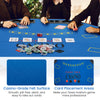 Blue 8-player foldable poker table top with casino-grade felt surface and card placement areas for professional.