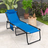 Foldable Recline Lounge Chair with Adjustable Backrest and Footrest-Blue - Gallery View 1 of 10