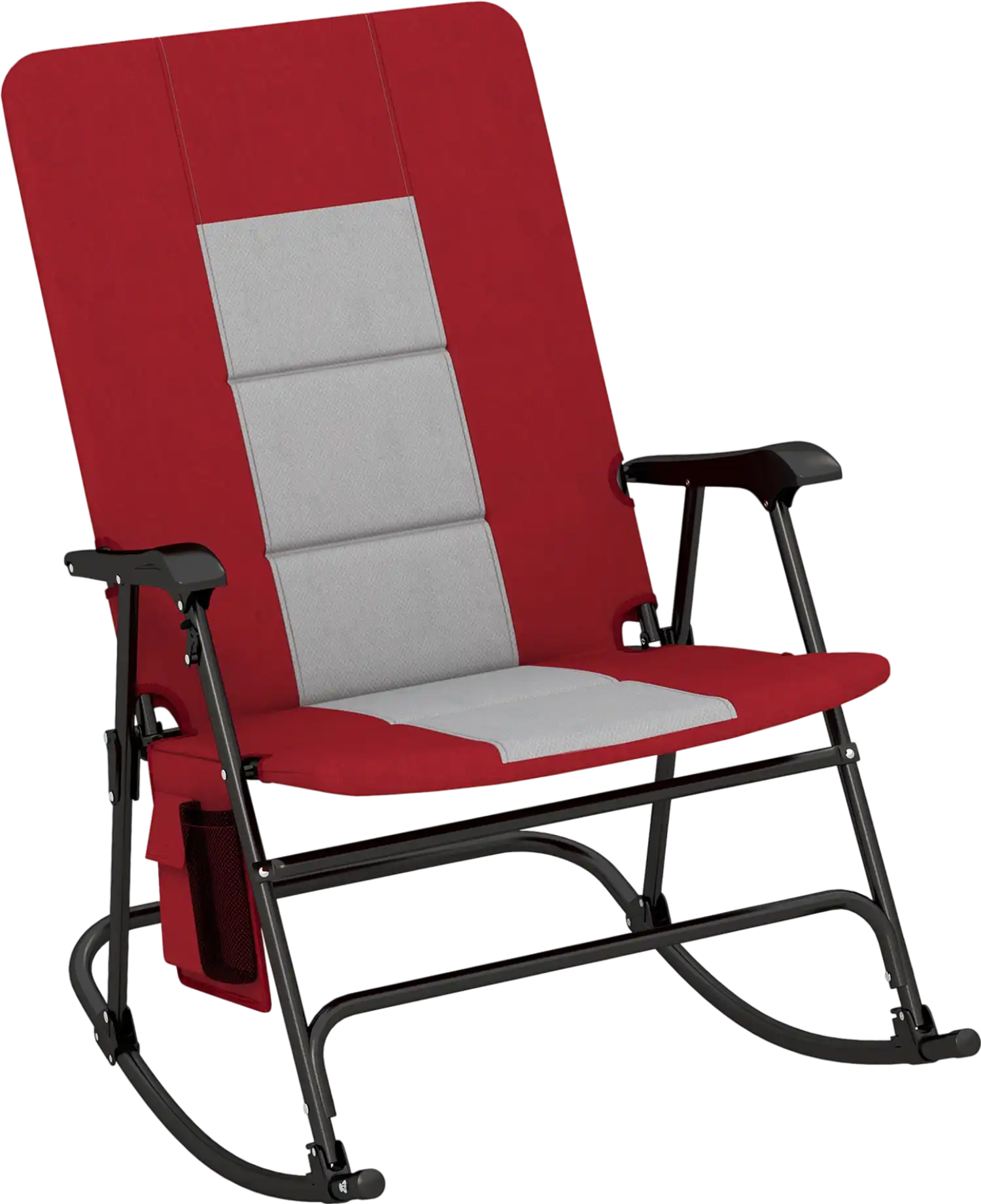 Costway Foldable Padded Portable Camping Rocking Chair w/ Backrest Side Pocket 68275493 New