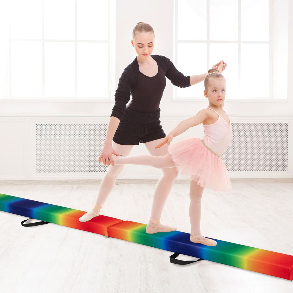 Folding Balance Beam with Solid Wood Base and Anti-slip Bottom-Multicolor - Gallery View 1 of 10
