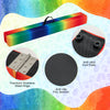 Folding balance beam with solid wood base, multicolor design, anti-slip bottom, and premium stainless steel hinge.