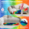 Folding balance beam in multicolor with solid wood base, featuring carrying handles for easy transport and storage.