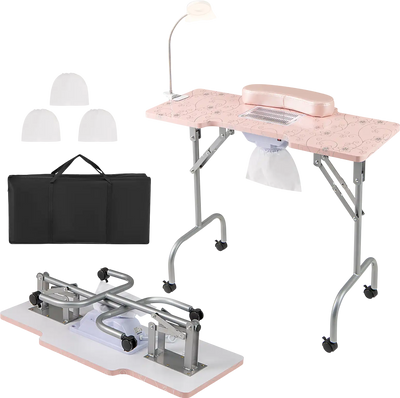 Costway Folding Manicure Nail Table w/ Electric Dust Collector 369458712 New