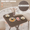 Folding picnic table with rattan-textured HDPE tabletop, 23.5" x 23.5", ideal for outdoor picnics and gatherings.
