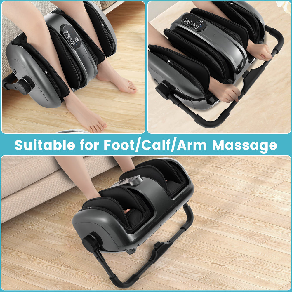 Foot and Calf Massager with Heat for Blood Circulation Pain Relief-Gray - Gallery View 1 of 10