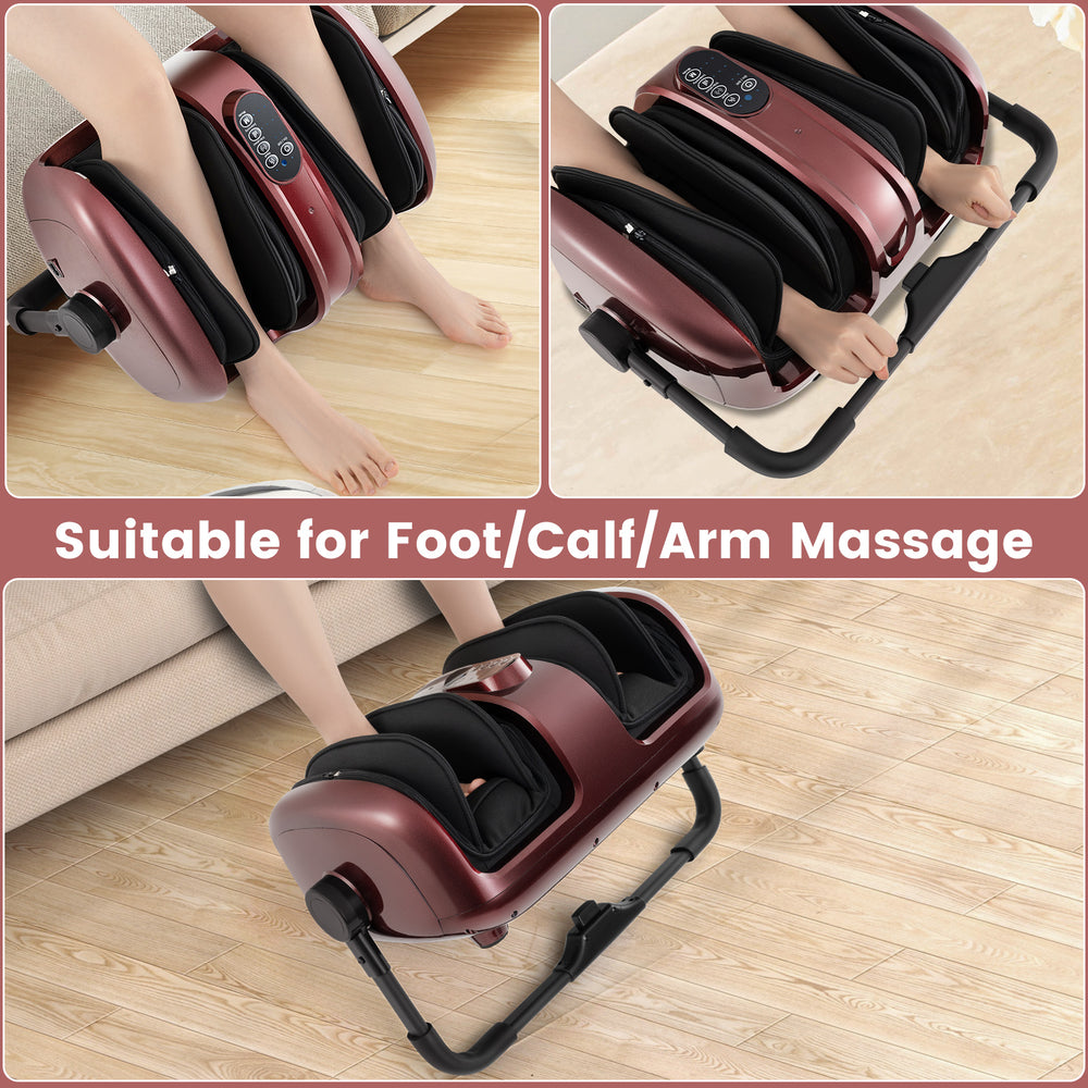Foot and Calf Massager with Heat for Blood Circulation Pain Relief-Red - Gallery View 1 of 10