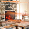 Recessed electric heater with realistic flame effect, 900W/1350W settings, heating up to 400 sq. ft. for cozy spaces.