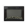 Recessed electric heater with realistic flame effect, 900W/1350W settings, and remote control for easy operation.