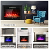 28.5-inch recessed electric fireplace with three flame colors, showcasing realistic flames and versatile installation.
