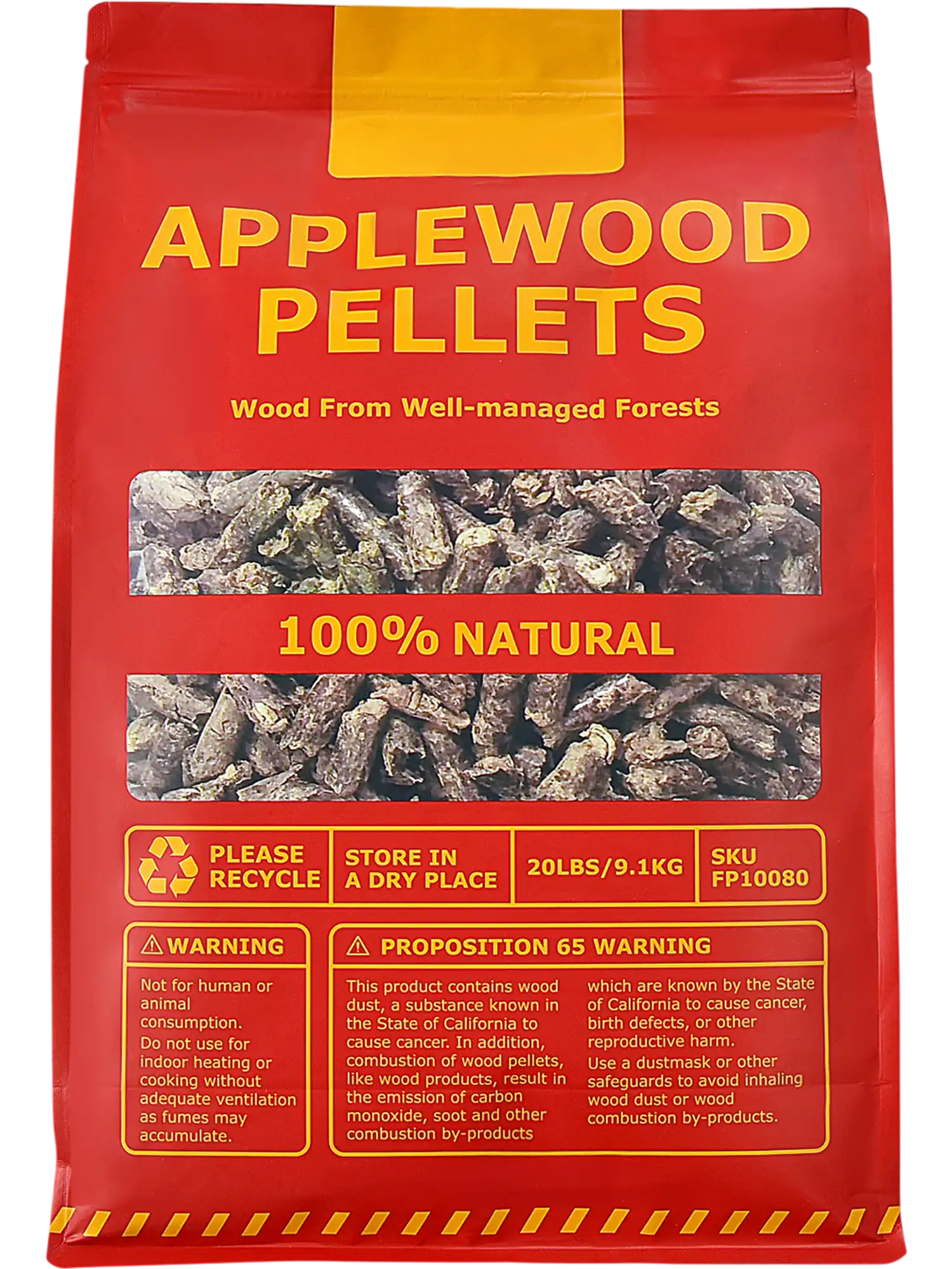 Costway 20 lbs Apple Wood Pellets for Pellet Grills 43502678 New