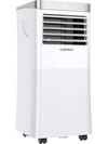 Portable 10000 BTU air conditioner in white with remote control, ideal for cooling bedrooms and small apartments.