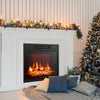 18-inch electric fireplace insert with adjustable LED flame, designed for cozy warmth in any season, showcased in a.