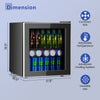 60-can beverage mini refrigerator with glass door, adjustable temperature, compact design for RV, office, or small.