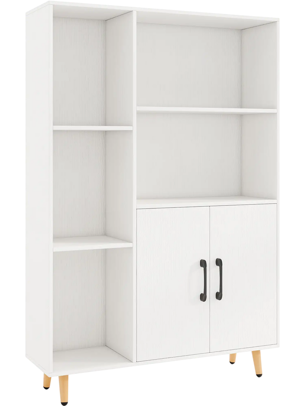 Free Standing Pantry Cabinet with 2 Door Cabinet and 5 Shelves